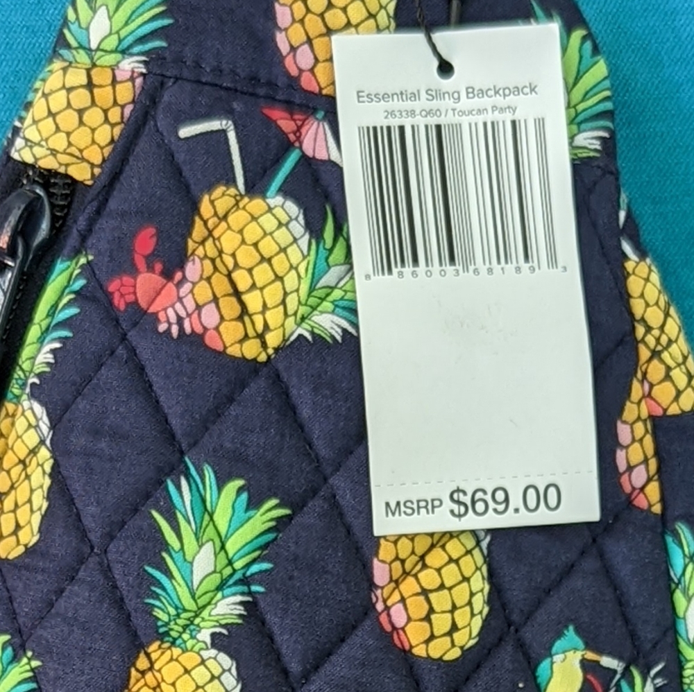 🍍NWT Vera Bradley Toucan Party Sling Backpack